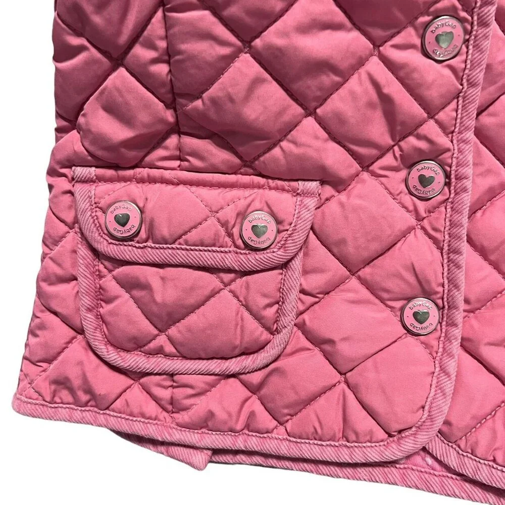 Baby Gap 3T Pink Quilted Hoodie Jacket